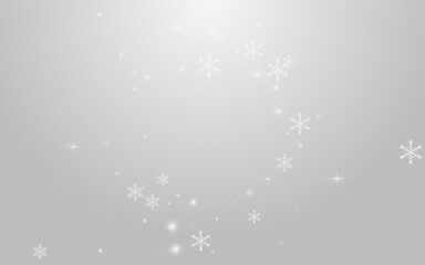 Silver Snowfall Vector Grey Background. White