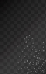 Silver Snow Vector Transparent Background. Sky