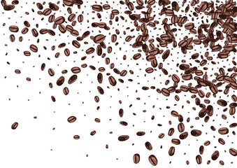 Dark Grain Realistic Vector White Background.