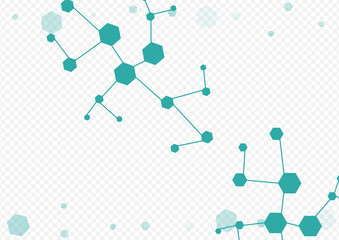 Scientific Hexagon Vector Transparent Background.