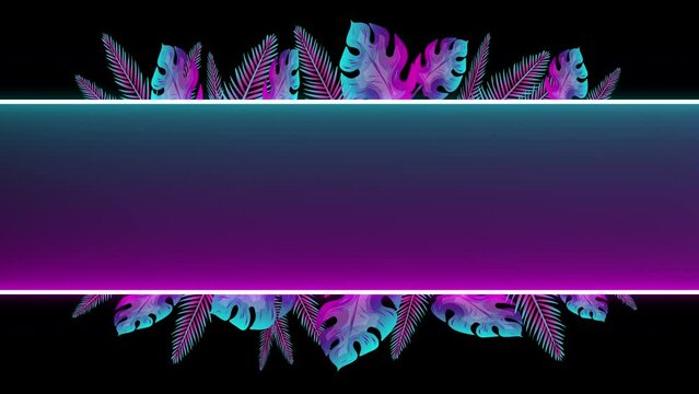 Animated Glowing Neon Pattern Design Holiday and Summer Vacation Design Elements Modern Creative Design Animation 4K Motion Video Traveling or Holiday Concept Animated Signboard or Banner Template