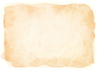 watercolor with a hand drawn in the paper old parchment sheet vintage aged or texture isolated on white background