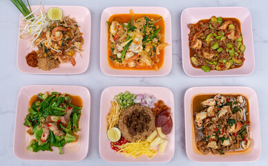 Thai Mixed Curries with Rice - อาหารไทย