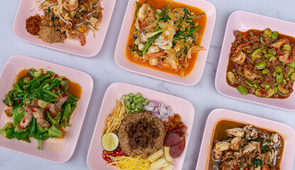 Thai Mixed Curries with Rice - อาหารไทย