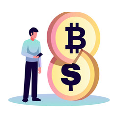 Man And Coins Composition