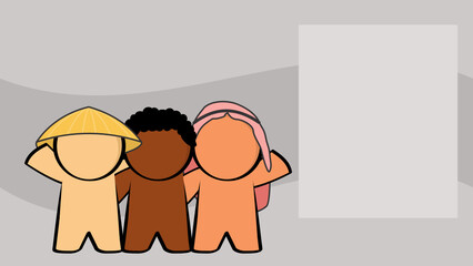 diversity pictograms multicultural background illustration in vector format