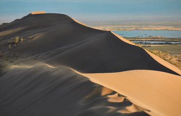 Fototapeta na wymiar Singing Sand Dunes in Altyn Emel National Park Kazakhstan