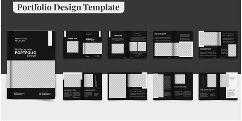 Multipurpose Portfolio Template Design Portfolio Brochure Layout Portfolio Design Interior Brochure Layout Design - obrazy, fototapety, plakaty
