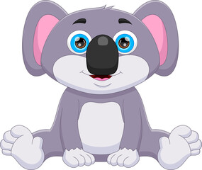 Obraz premium cute koala cartoon on white background
