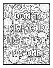 Inspirational Motivational quotes coloring pages, positive Affirmations, floral coloring pages.