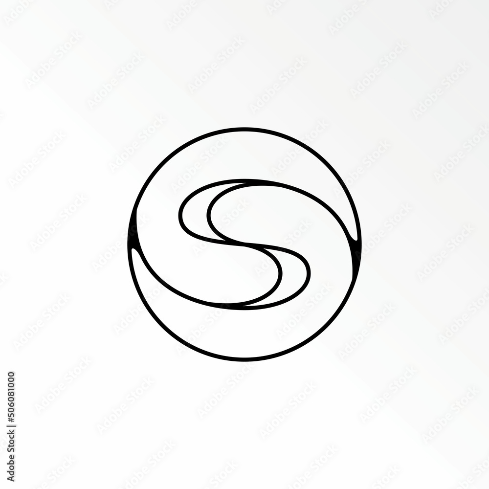 Poster unique letter or word s modern font in double line and circle or around image graphic icon logo desi