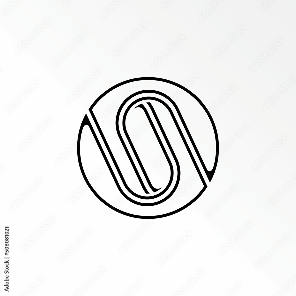 Poster unique letter or word s modern font in double flip line and circle or around image graphic icon logo