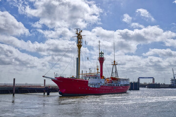 Historisches Feuerschiff im Hafen von Cuxhaven