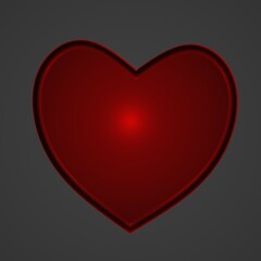 red heart on black background