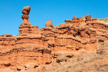 red rocks and geological soil structure