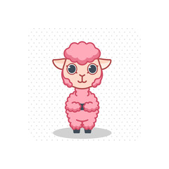 cute sheep mascot cartoon illustration logo