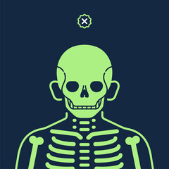 skeleton character with glow in the dark skin for avatar profile picture