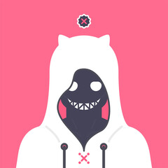 unknow character illustration with hoodie for avatar profile picture