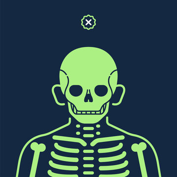 skeleton character with glow in the dark skin for avatar profile picture