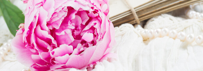 pink a peony on lace © neirfy