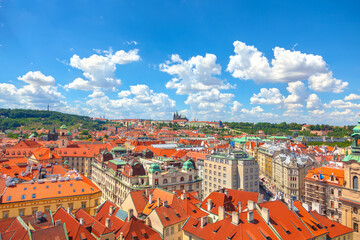 Fototapeta na wymiar Red roofs in Prague