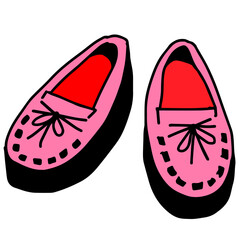 ピンクのラバーソールのイラスト
