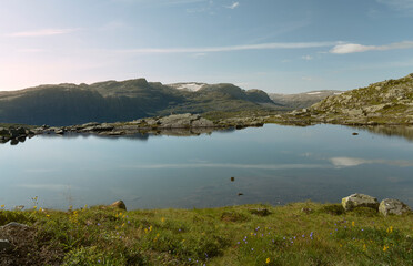 Lake in tundra, Norway,  Way to Trolltunga