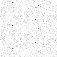 Fototapeta premium pattern elements envelope plane email. Letters texture symbol
