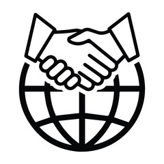Global, business, handshake icon