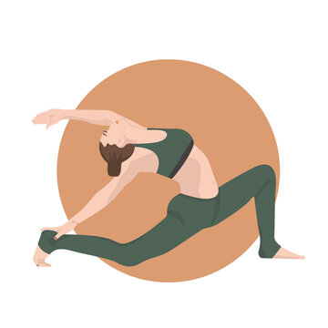 Woman in comfortable posture for meditation, stratching and fitness