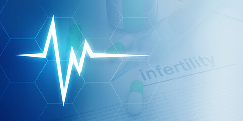 Heart with cardiogram - 2D illustration
