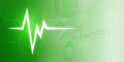 Heart with cardiogram - 2D illustration
