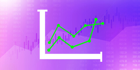 Fototapeta premium 2d rendering Stock market online business concept. business Graph 