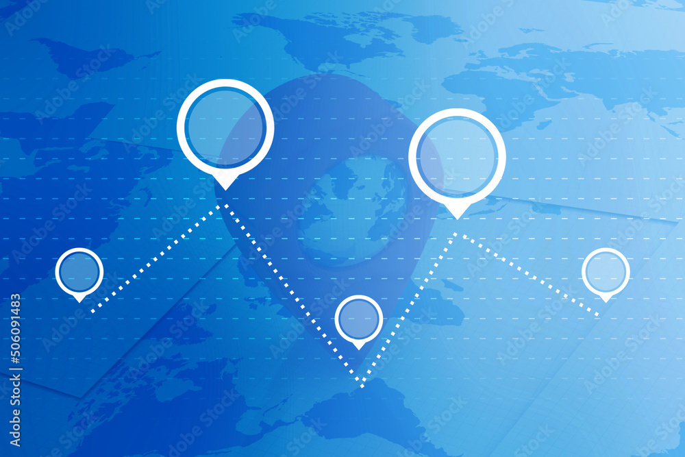 Poster 2d rendering Red map pointer
