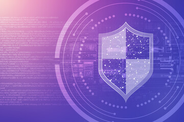 2d illustration Security concept - shield 
