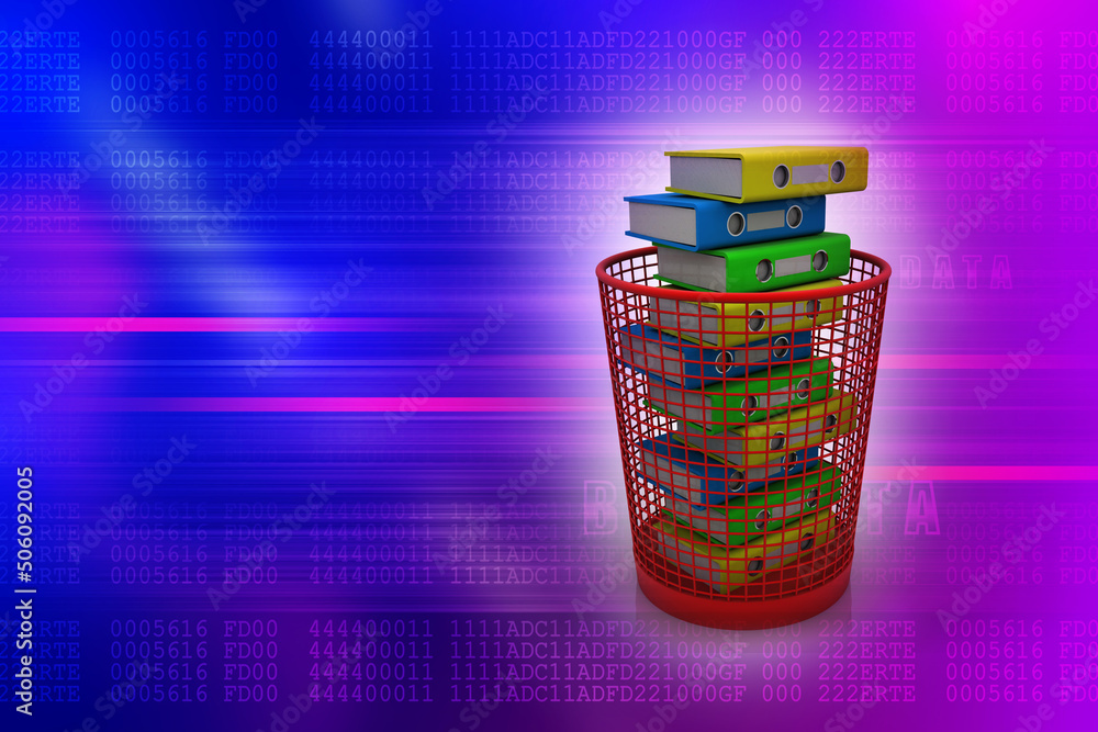 Poster 3d rendering office document binder with bin