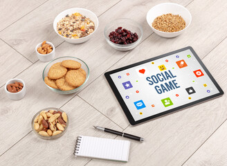Healthy Tablet Pc compostion, social networking concept