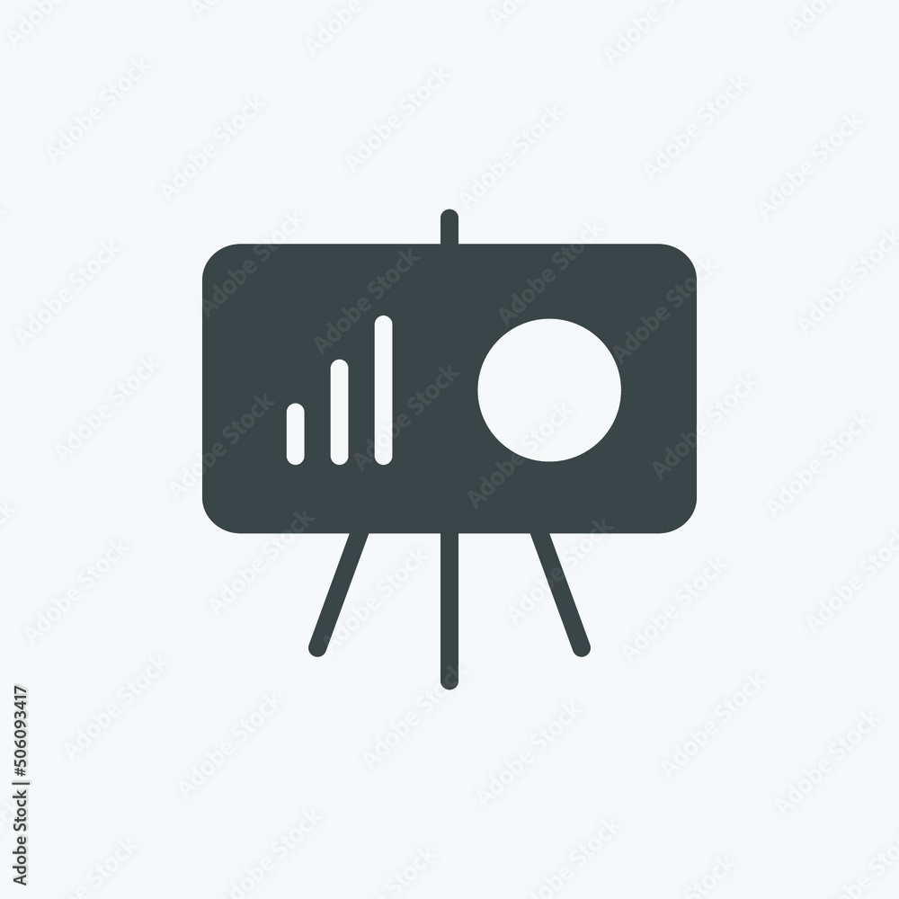 Poster presentation vector icon. isolated linear style business icon vector design. designed for web and ap