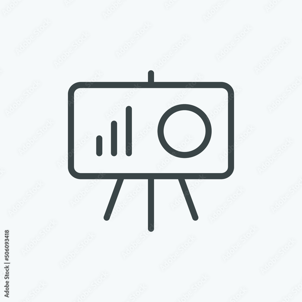Poster presentation vector icon. isolated linear style business icon vector design. designed for web and ap