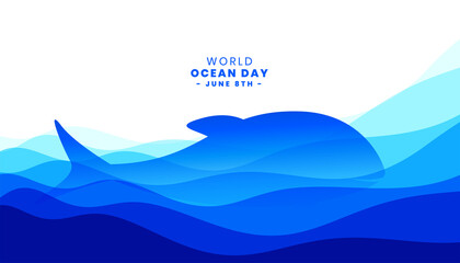 world ocean day blue background - Powered by Adobe