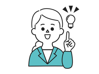 ひらめきのポーズのビジネスウーマン

