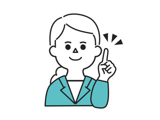 指差しで提案をするビジネスウーマン

