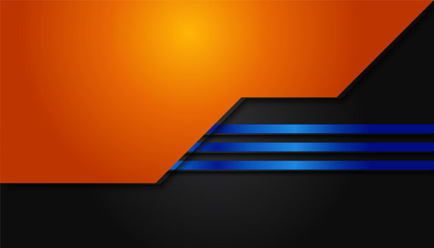 Abstract black and orange background with blue lines