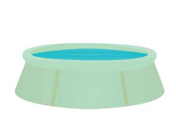 Green inflatable pool. vector illustration