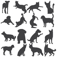 silhouettes of animals, 
Dog Silhouette Stock Illustration, Dog vector set