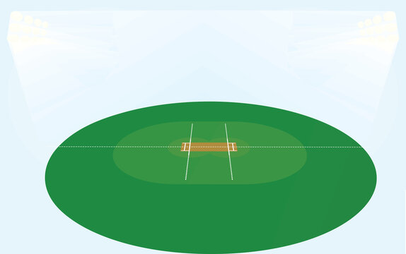 Cricket field isolated. vector illustration