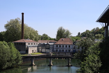 Le musée du papier ou MAAM, dans une ancienne usine, vue de l'extérieur, ville de Angouleme,...