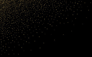 Golden Dust Anniversary Vector Black Background.