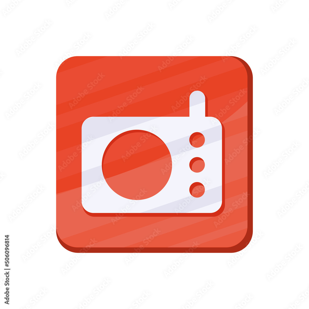 Poster radio red app button