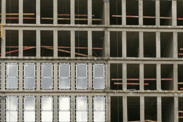 Facade of the house with partially inserted glass